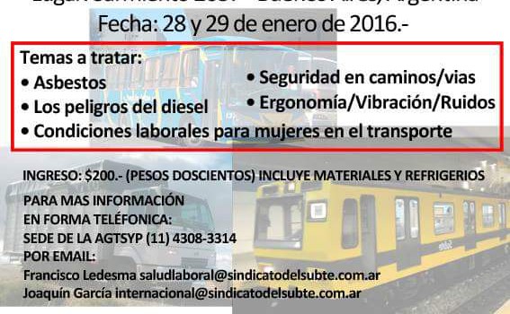 Se desarrollará en Buenos Aires la «5ta Conferencia Internacional sobre la Salud de los Trabajadores del Transporte»