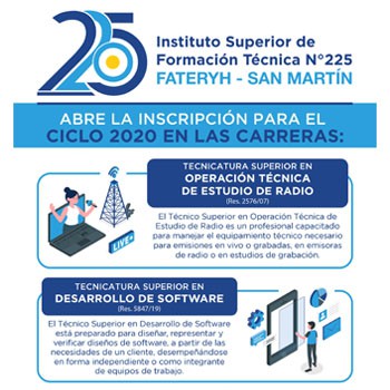 FATERYH San Martín: tecnicaturas en operación de radio y desarrollo de software