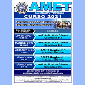 AMET Regional 1: Formación Profesional 2021