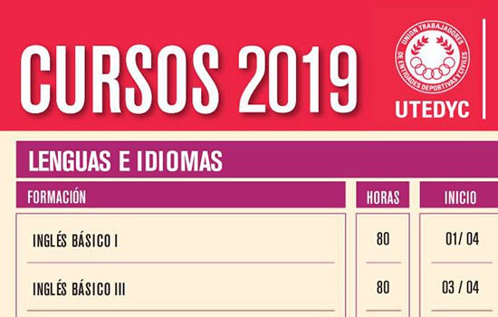 Formación Profesional en UTEDYC: Oferta de cursos 2019